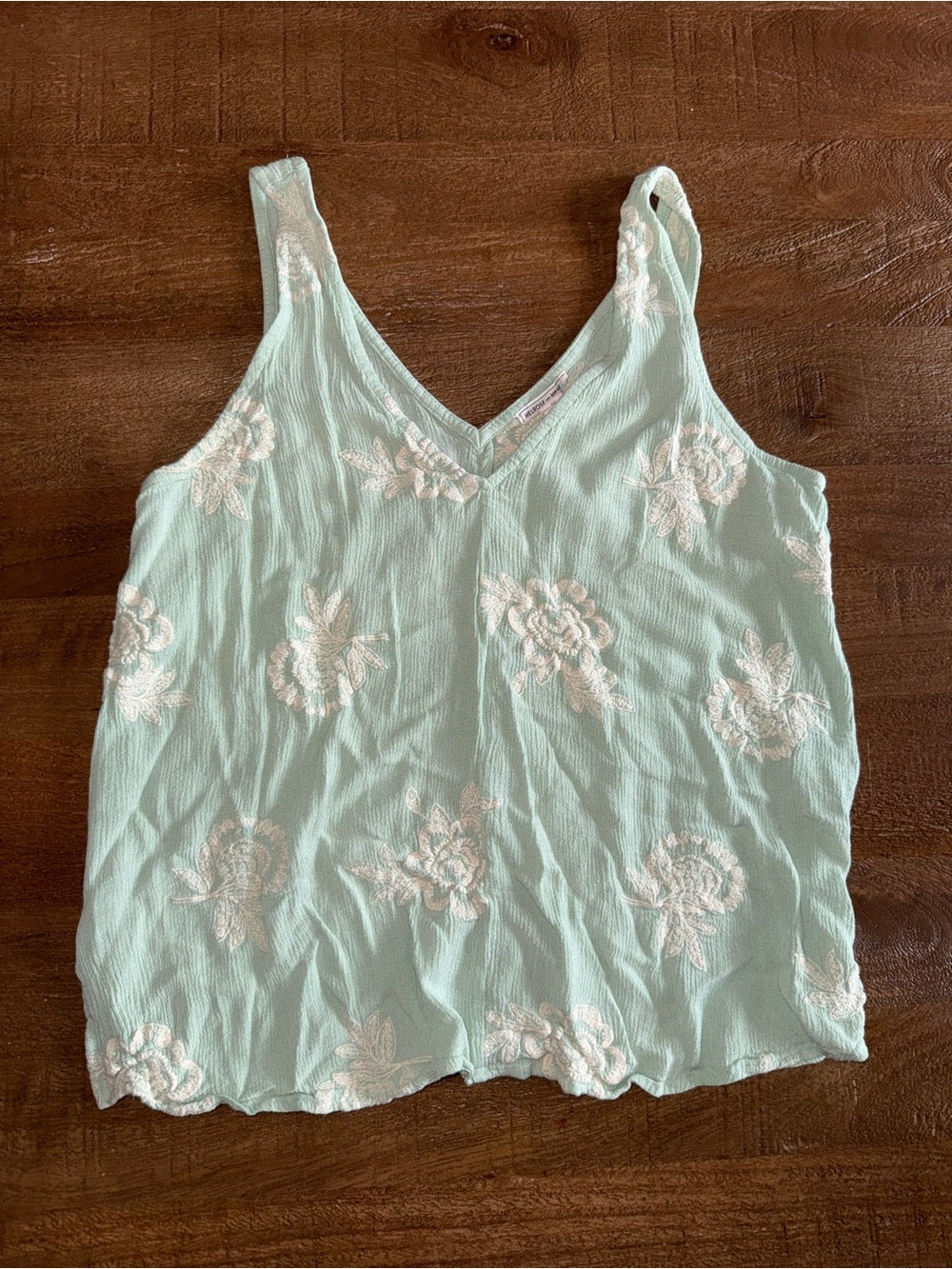 Melrose and Market Light Mint V-Neck Embroidered Camisole